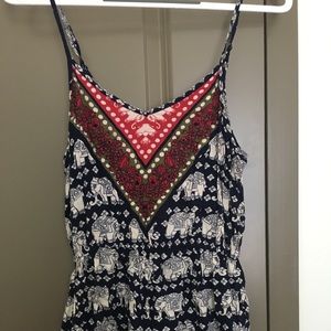 Patterned strappy romper